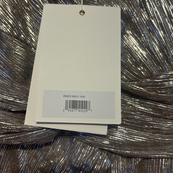 Mac Duggal 49503 NWT FAUX WRAP DRAPED PUFF SLEEVE GOWN (PLUS) - Picture 6 of 6